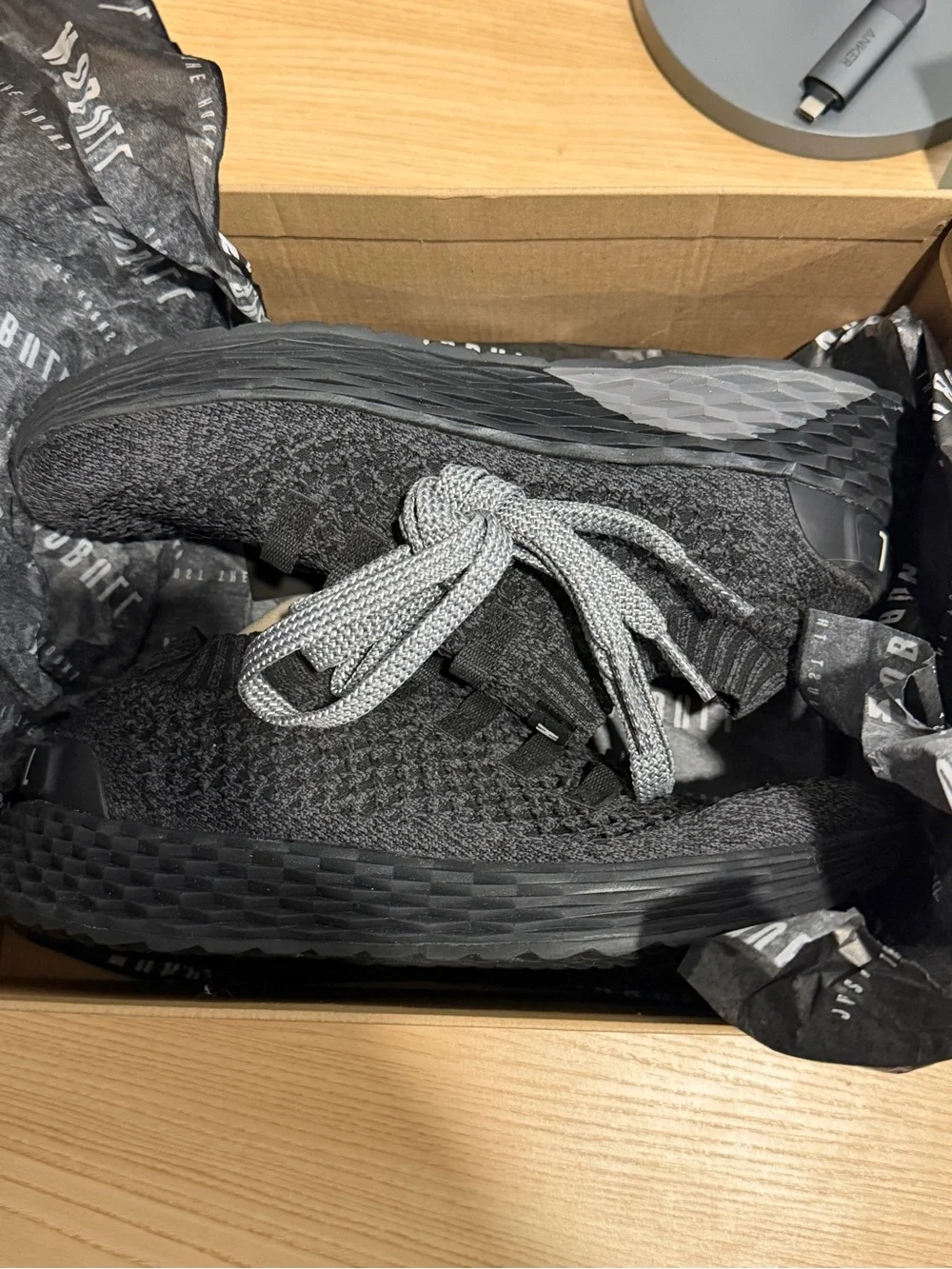 NOBULL Black Knit Slip-On Running Shoes